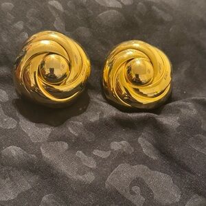 Gold Swirl Clip-On Earrings